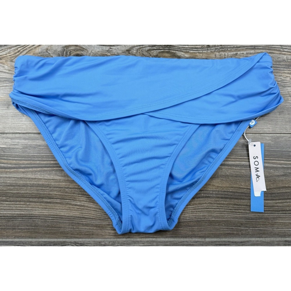 Bleu by Rod Beattie Sarong Hipster Swimsuit Bikini Bottom Blue Size 10 New